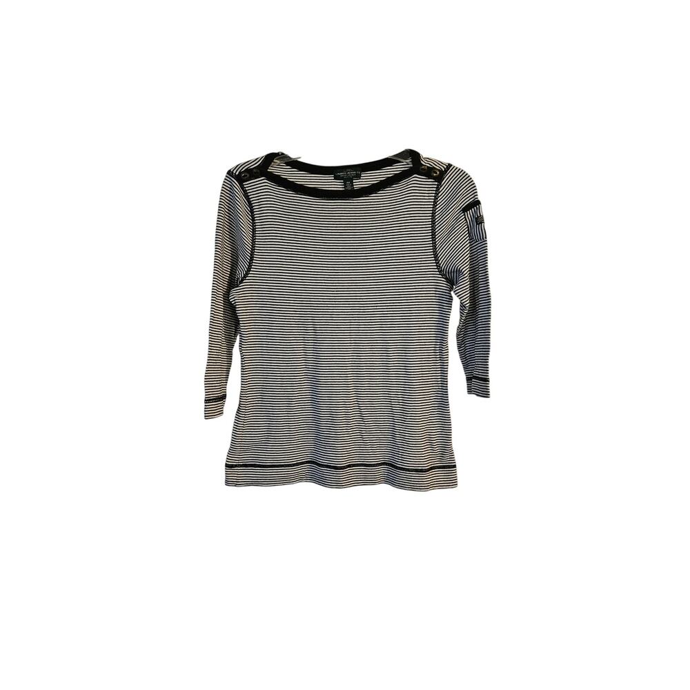 Ralph Lauren Petite 3/4 Sleeve Striped Blouse